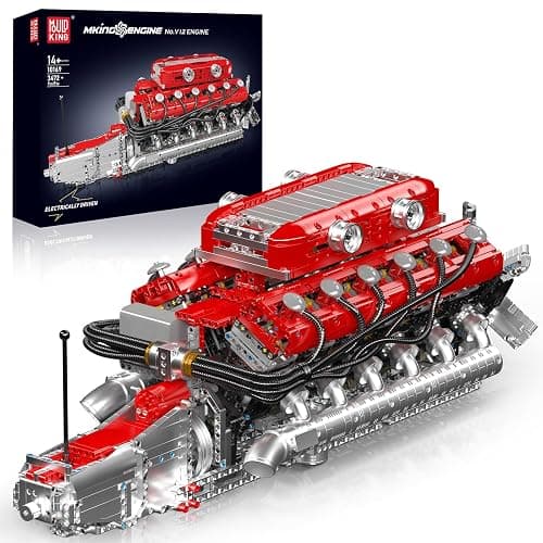 Mould King 10169 V12 Engine Model kit That Runs - Build Your Own STEM V8 Model Engine for Adults, 12-Cylinder Car Engine, Shiftable Gear Operation, Mechanic Engineering Construction Set (3472 PCS) - Image 1