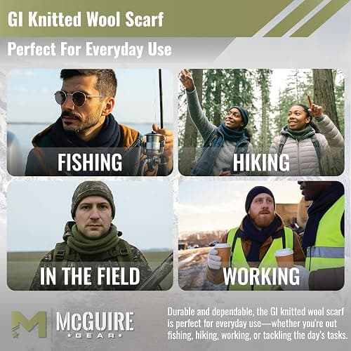 M MCGUIRE GEAR Genuine US Army Military GI 100% Wool Warm Winter Scarf, Made in USA thumbnail 5