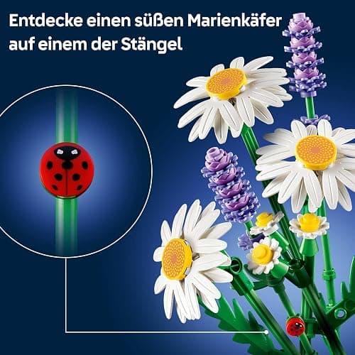 LEGO Botanicals Gänseblümchen - Kunstblumen Modellbau mit künstlichen Gänseblümchen & Lavendel - DIY Schlafzimmerdeko - Ostergeschenk für Mädchen ab 9 Jahren & Erwachsene Blumenliebhaber - 11508 thumbnail 6