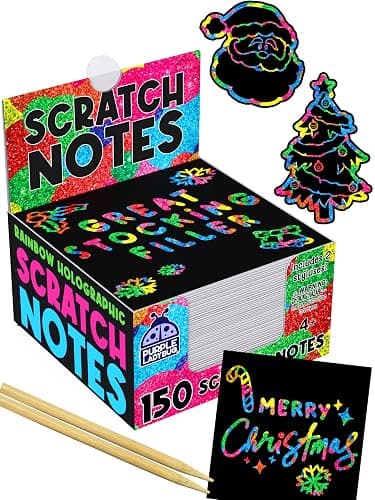 PURPLE LADYBUG Rainbow Holographic Scratch Art Mini Notes - Kids Stocking Stuffers for Teen Girls Gifts Trendy Stuff, Small Gifts for Teens, Tween & Preteen Craft Christmas Gift - Image 1