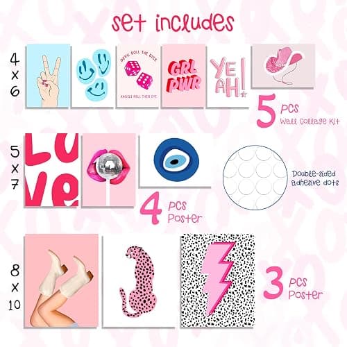Waschbar Preppy Room Decor Aesthetic, Preppy Pictures for Teen Girls Bedroom Wall Decor, Cute and Pink Prints Wall Art Print thumbnail 2