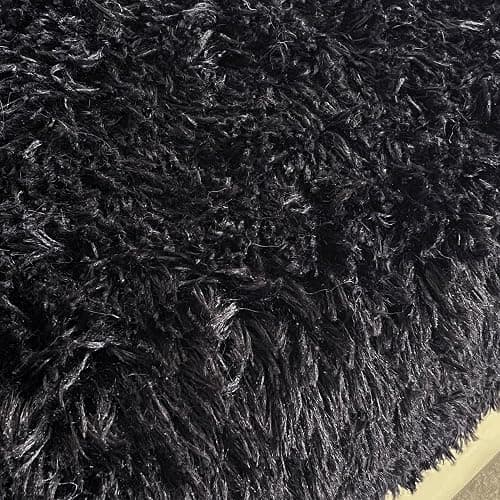 chovy Faux Fur Black Full Sheet Set with Extra Soft Plush Velvet Flannel Fluffy Fuzzy (Pillowcase x 2, Flat Sheet x 1, Fitted Sheet x 1) thumbnail 7