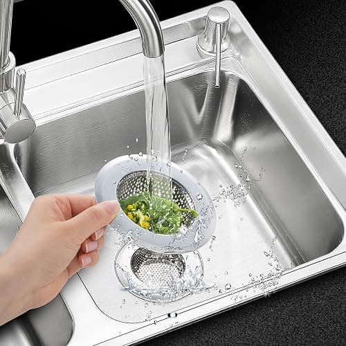 Fengbao 2PCS Kitchen Sink Strainer - Stainless Steel, Large Wide Rim 4.5" Diameter thumbnail 6