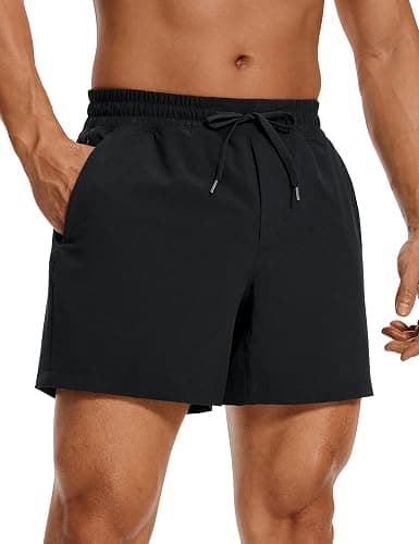CRZ YOGA Men's Linerless Workout Shorts 5'' - Lightweight Quick Dry for Running Sports Athletic Gym with Pockets - Image 1