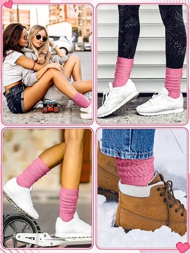 Glitopper Slouch Slouchy Socks Pack Knee High Scrunch 80s 90s Stacked Boot Socks thumbnail 5
