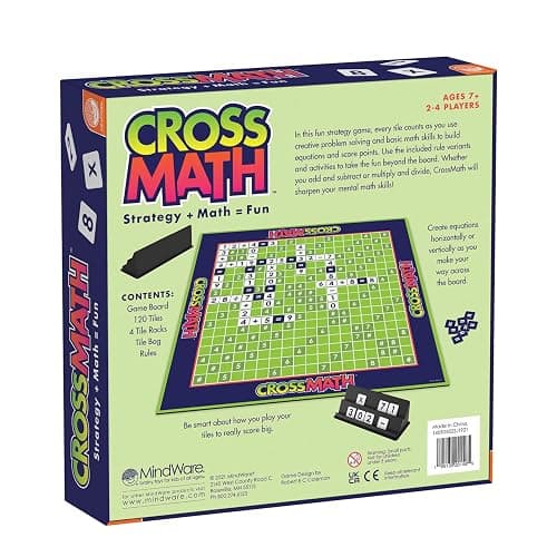 MindWare CrossMath - Engaging 2-4 Player Math Games for Kids, Multiplication Game - Includes Additional Activities and Guidebook thumbnail 5