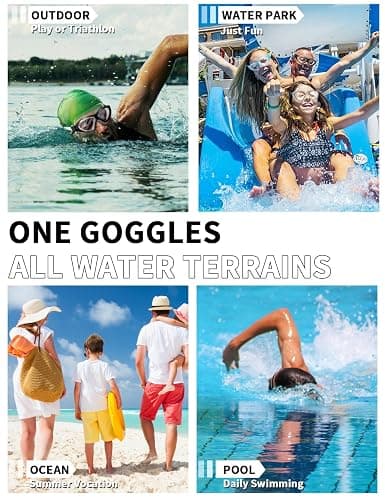 Otionus Adult Swim Goggles, Liquid Silicone Anti Fog Swimming Goggles for Men and Women with Anti-Fog/UV & 180° Clear View thumbnail 8