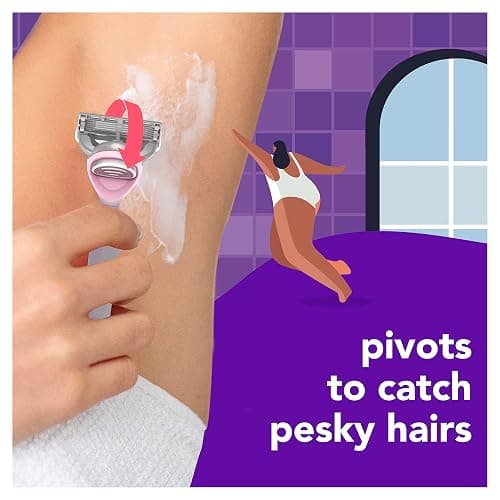 joy Razors for Women, 1 Handle, 4 Razor Blade Refills, Lavender, Lubrastrip to Help Avoid Skin Irritation - 1 handle + 4 refills thumbnail 7