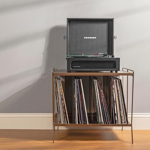 Crosley CR8017B-BK Voyager Vintage Portable Vinyl Record Player Turntable with Bluetooth in/Out and Built-in Speakers, Black thumbnail 10