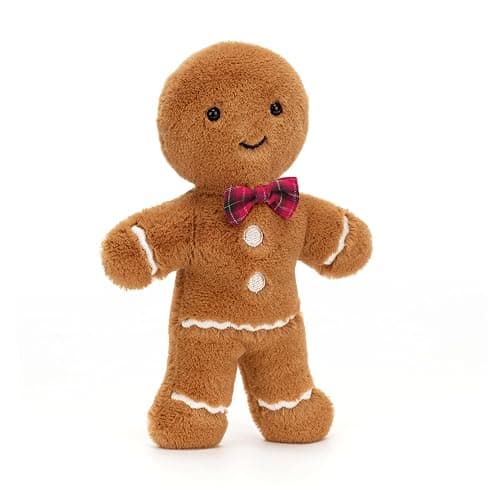 Jellycat Jolly Gingerbread Fred Stuffed Toy, Original 8 inches - Christmas Plush Décor - Image 1