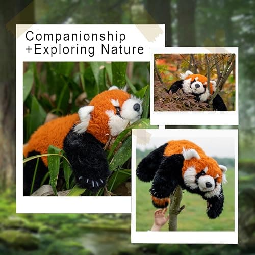Chongker Cute Red Panda Plush Toy, Weighted Stuffed Animals, Red Panda Plush Animals Collection, Handmade Like Real, Large Size Stuffed Animals thumbnail 6