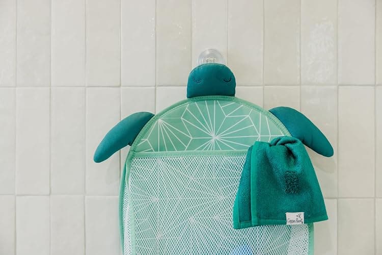Oceana Bath Toy Organizer with Suction Cups by Copper Pearl: Extra-Large Mesh Bath Toy Holder for Bathtub, Quick-Dry Bath Toy Storage Net, Convenient Bath Toy Net for Tub - Wade thumbnail 4