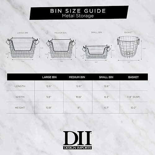 DII Metal Wire Mesh Stackable Utility Storage Bin, Small Round, 12x12x10", Black thumbnail 8