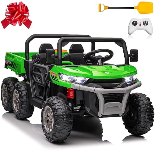 24V Ride On Dump Truck Car for Big Kids 2 Seater XL, 4WD 6-Wheels Battery Powered Ride On Toy with Remote Control, 800W Powerful Motors, Dump Bed & Shovel, Electric UTV for Boys Girls - Image 1