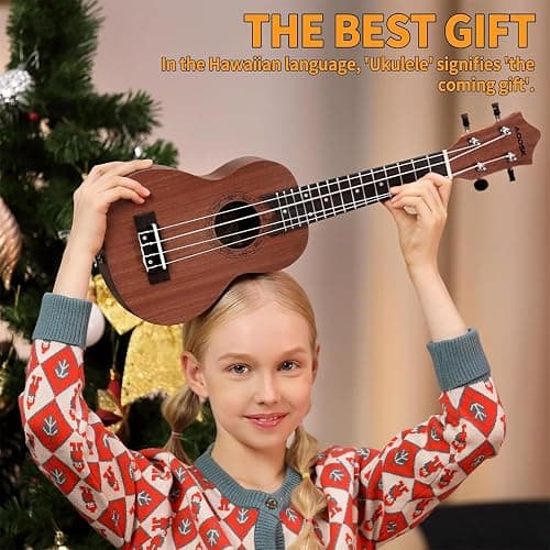 AODSK Soprano Ukulele for Beginner 21 Inch Ukelele Kit with Gig Bag StrapTuner Nylon String 4 Picks Cloth Online Lesson Holiday Gift thumbnail 9