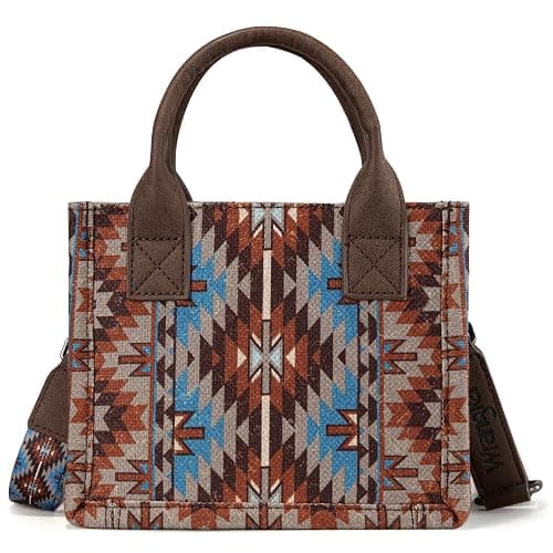 Montana West x Wrangler Mini Tote Bag for Women Small Western Crossbody Purse Aztec Top Handle Handbags thumbnail 7