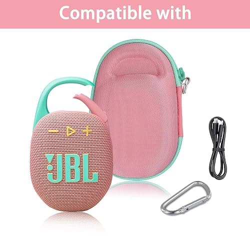 co2CREA Hard Carrying Case Replacement for JBL Clip 5 Waterproof Portable Mini Speaker (Pink Case) thumbnail 4