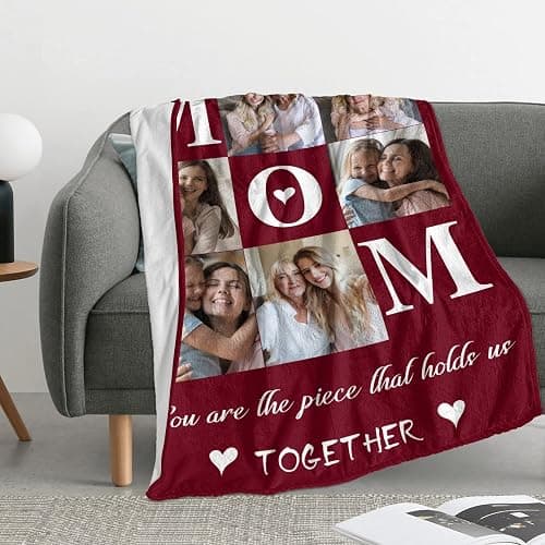 Prints Fun Personalized Mothers Day Birthday Gifts for Mom from Daughter Son, Custom Throw Picture Blanket for Mama, Best Mom Ever, Customized Christmas Valentines Gifts for Wife from Husband thumbnail 4