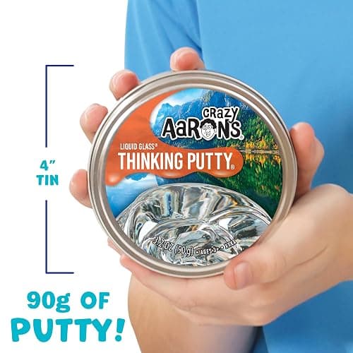 Crazy Aaron's Thinking Putty - Liquid Glass - See-Through Putty for Kids and Adults in a 4" Tin - Creative and Endless Fun, Stress Relief Therapy Toys, Never Dries Out - Made in USA thumbnail 3