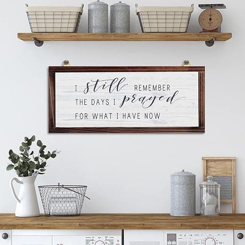 I Still Remember the Days I Prayed for What I Have Now Rustic Hanging Wood Wall Sign Retro Vintage Home Decor Wooden Farmhouse Plaque for Garden Home Farmhouse(White Background) thumbnail 6