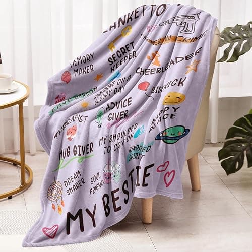 Best Friend Birthday Gifts for Women, Purple Bestie Gifts for Women | Best Friend Blanket 60"x 50", Friendship Gift for Woman, BFF - Soul Sister Gift for Woman, Christmas day for BestFriend thumbnail 6