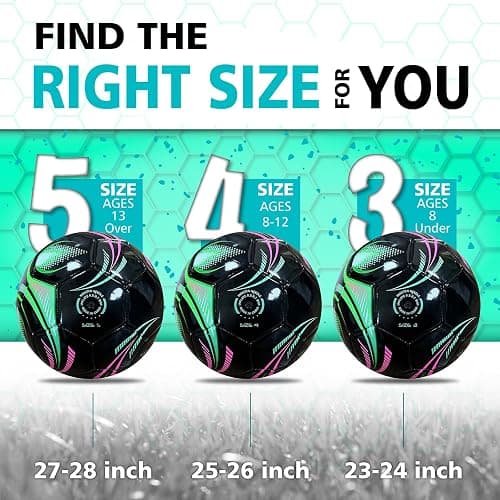 MGZFEZN Youth Soccer Ball Size 4, Kids Outdoor Play Game Training Practice Soccer Ball for Teen Boy Girl Indoor Outdoor with 1 Pump 1 Net Bag and 1 Gift Box thumbnail 3