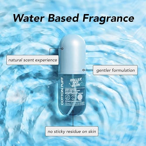 Holler And Glow Mood Boosting Cotton Puff Body & Hair Mist, Body Spray, Teen Girls Spritz, Long Lasting, Linen, Fresh Scented, Water Based Fragrance For Tweens, Clean & Gentle Formula, 3.38 Fl Oz thumbnail 4