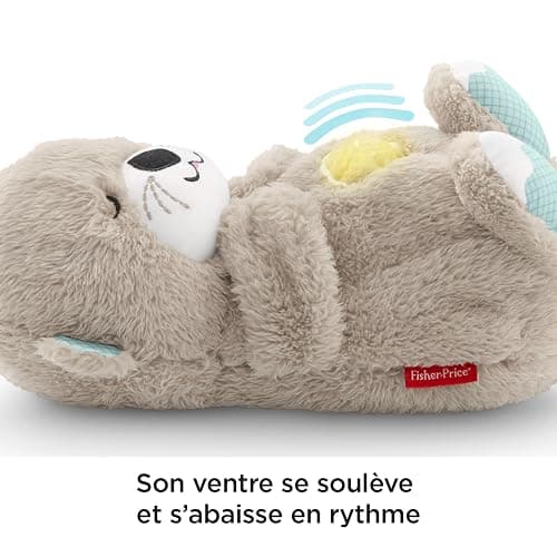Fisher-Price Ma Loutre Câlins Bonne Nuit, Peluche pour bébé | Machine sonore portable, mouvement de respiration, jusqu'à 30 min de musique et lumières, nouveau-nés 0+ mois, FXC66 thumbnail 3