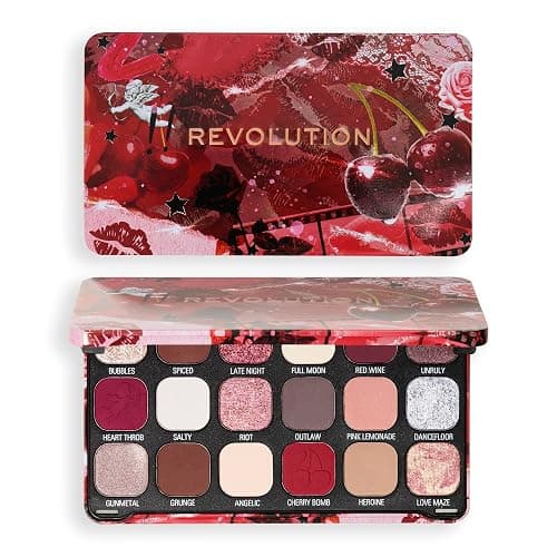 Revolution Beauty, Forever Flawless Lidschattenpalette, 18 Hochpigmentierte Matt- & Schimmertöne, Vegan & Ohne Tierversuche, Cherry Rebel - Cherry Rebel Red thumbnail 5