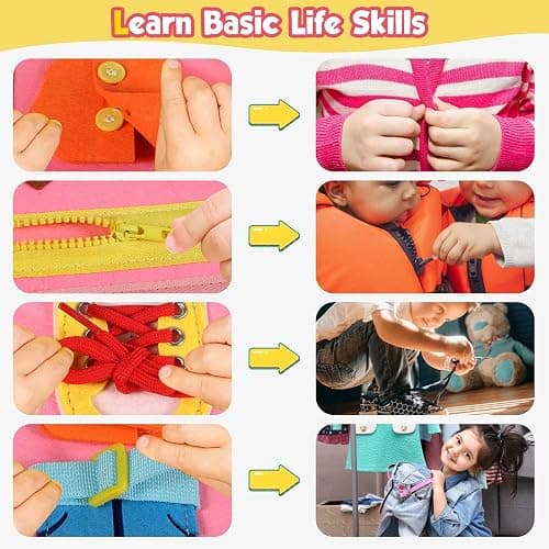 Winblo Toddler Busy Board - Montessori Toys for Toddler Girl Birthday Gift, Educational Learning Sensory Busy Book for Toddlers Girls, Toddlers Activities Travel Toys for Airplane Car thumbnail 5
