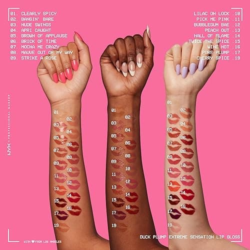 NYX PROFESSIONAL MAKEUP Duck Plump High Pigment Lip Gloss, Lip Plumper Gloss with Spicy Ginger - Clearly Spicy - 01 Clearly Spicy - 0.23 Fl Oz (Pack of 1) thumbnail 4