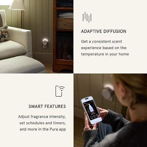 Pura Home, Smart Home Fragrance Diffuser, V5 | Adjustable Smart Home Fragrance Diffuser, Set Schedules and Timers, LED Light, Holds 2 Scent Refills, Refills Sold Separately thumbnail 4