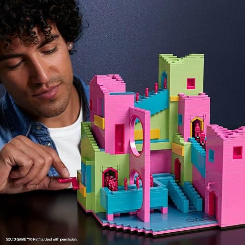 MEGA Squid Game Action Figure Building Toy The Staircase with 1707 Pieces, Motion and Poseable Figure, for Collectors, HYL45 - Pink - Squid Game thumbnail 2