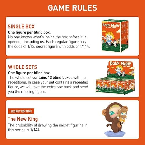 POP MART Baby Molly & Baby Tabby Series Figures Blind Box Figures, Random Design Action Figures Collectible Toys Home Decorations, Holiday Birthday Gifts for Girls and Boys, Single Box thumbnail 4
