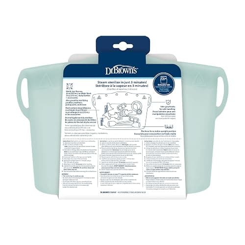 Dr. Brown's Microwave Steam Sterilizer Bag for Baby Bottles, Breast Pump Parts & Other Toddler Accessories, 100% Silicone, Reusable Sterilizing Bag thumbnail 9