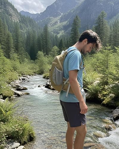 Hydration Backpack with 2L Water Bladder - Lightweight 15L Daypack with Phone-Sized Hip Belt Pockets, Anti-Chafe Cotton Edging & No-Bounce Straps - Small Water Backpack for Hiking, Running, Skiing thumbnail 7