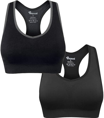 BAOMOSI Women's Seamless Racerback Sports Bra High Impact Support Yoga Gym Workout Fitness - Image 1