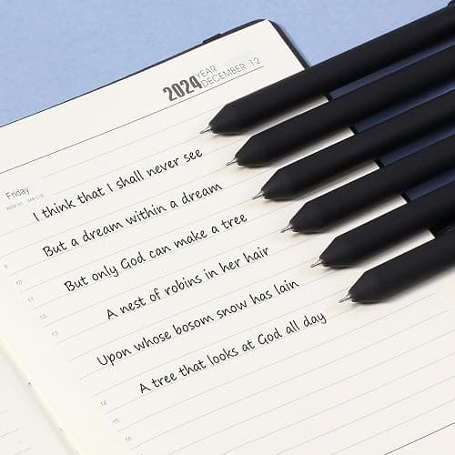 Mr. Pen- Retractable Gel Pens, 6 Pack, Black Ink, Black Barrel Gel Pens, Gel Pen Fine Point thumbnail 6