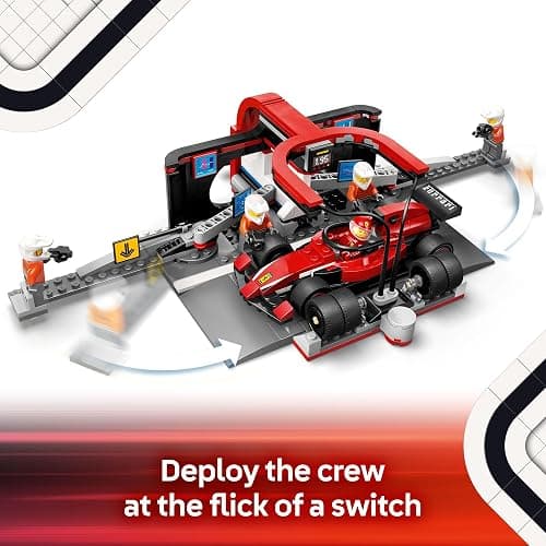 LEGO City F1 Pit Stop & Pit Crew with Ferrari Car Toy - Model Race Car Toy Building Playset for Kids, Boys and Girls, Ages 6+ - F1 Collectible for Fans - Gift Idea for Birthdays - 60443 thumbnail 3