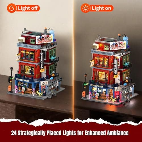 Lumibricks Street Fusion Boxing Club Lighting Building Bricks Set - City Town Modular Playset Collection Display kit with Minifigures 3036 Pcs for Adults & Teens & Life Enthusiasts thumbnail 5