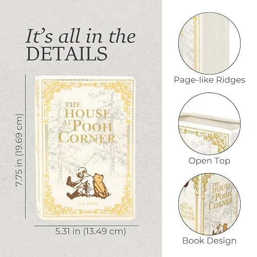 Steel Mill & Co Original Book-Shaped Decorative Vase, Ceramic Vases for Home Decor, Cute Bookshelf Decor, Unique Vase for Book Lovers (Large - The House at Pooh Corner) thumbnail 3