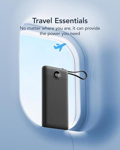 VRURC Portable Charger, Slim Power Bank Built-in 4 Cables, Travel Essential | Flight-Safe, 10000mAh USB C Battery Pack, LED Display Phone Charger 5 Outputs for iPhone 17/16/15, Samsung,Android-(1 Pack) thumbnail 8