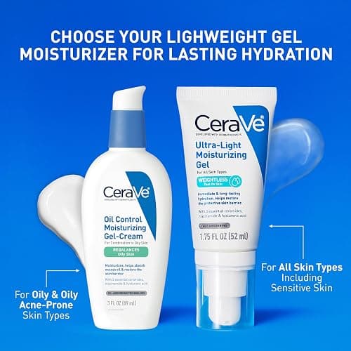 CeraVe Ultra-Light Moisturizing Gel, Niacinamide Face Moisturizer, 1.75oz | Oil-Free Hyaluronic Acid & Ceramide Gel Skin Care Formula Hydrates To Act As A Lightweight Moisturizer For Oily Skin thumbnail 3