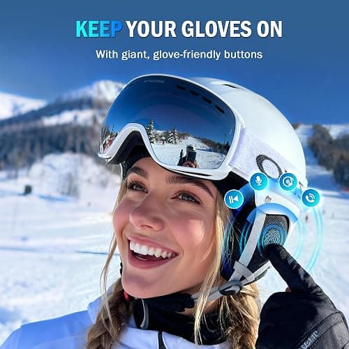 Wireless Bluetooth 6.0 Ski Helmet Speakers - 30H Playtime, Glove-Friendly, HDR Audio, IPX5 Waterproof, Rechargeable Drop-in Headphones with Built-in Mic for Skiing & Snowboarding Audio Ready Helmets thumbnail 6