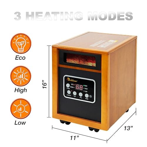 Dr Infrared Heater Portable Space Heater, Original, 1500-Watt, Cherry (Pack of 1) thumbnail 2