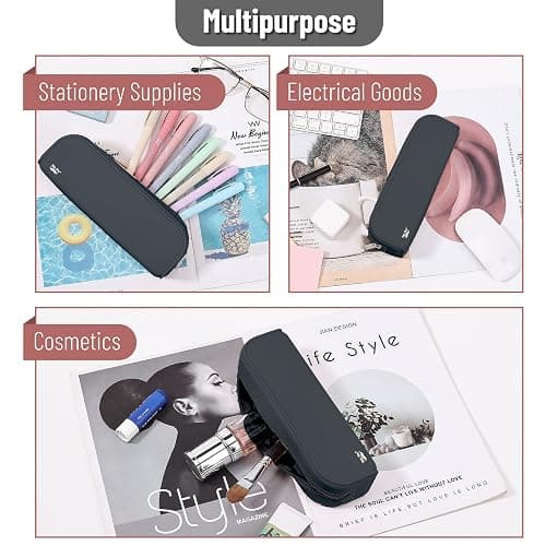 Mr. Pen- Silicone Pencil Case, Black Pencil Pouch, Pencil Case Small, Pencil Pouch Aesthetic thumbnail 6
