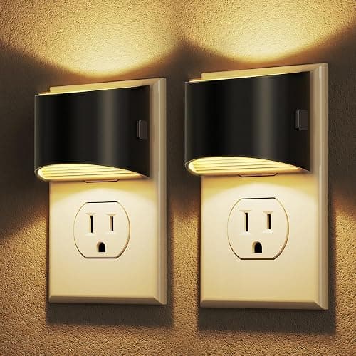 DORESshop LED Night Light[2 Pack], Night Lights Plug into Wall, 3 Level Brightness Adjustable Plug in Night Light, Dusk to Dawn Sensor, Nightlights for Adults, Bedroom, Bathroom, Hallway, 3000K - Image 1