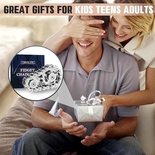 Fidget Spinners Toys for Adults Metal Figette Bike Chain Pain Stim ADHD Teens Cool Gadgets Desk Offices Gift Anxiety Relief Items Stress Tool Sensory Spiky Autism Toy Valentines Day Gift for Teen Boy thumbnail 7