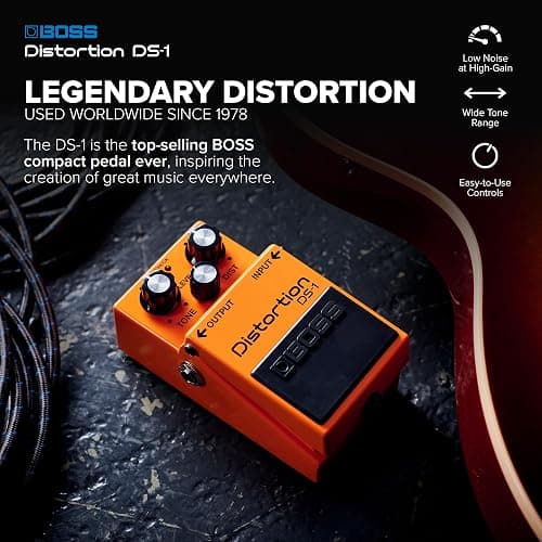 BOSS DS-1 Distortion | Compact Distortion Pedal | The Benchmark in Guitar Distortion | Hard-edged Attack & Smooth Sustain | Wide Tone Range thumbnail 2