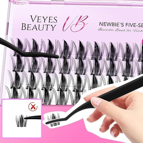 VEYESBEAUTY Wimpern Extensions 5-Sekunden-Wimperncluster Cluster Lashes Fake Lashes Wimpernverlängerung Falsche Wimpern（Manga, 16mm） thumbnail 2